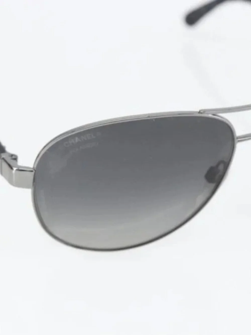 CHANEL Sunglasses Rubber Black CC Auth SW1991